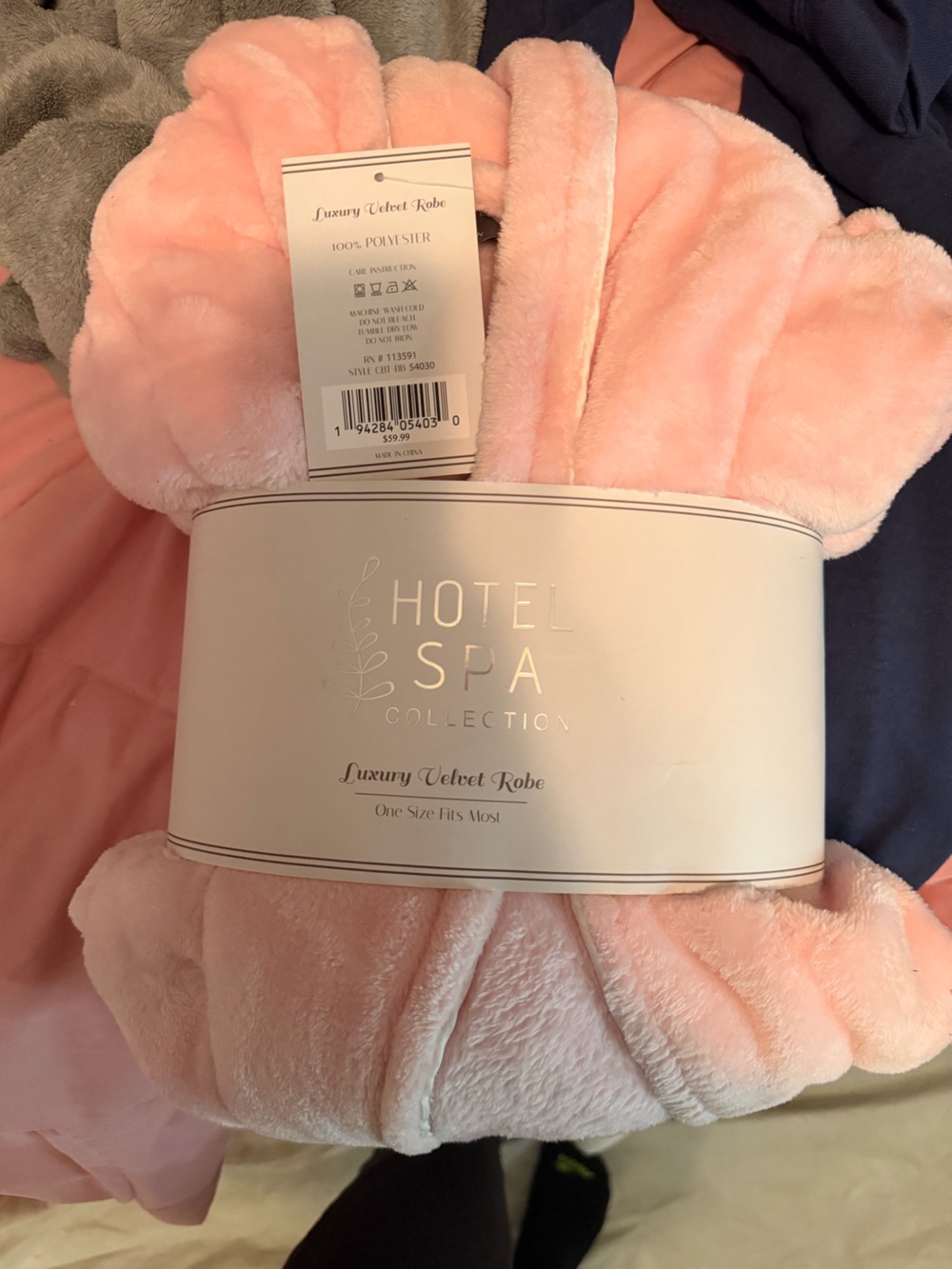 Hotel Spa Collection Luxury Velvet Robe - Pink